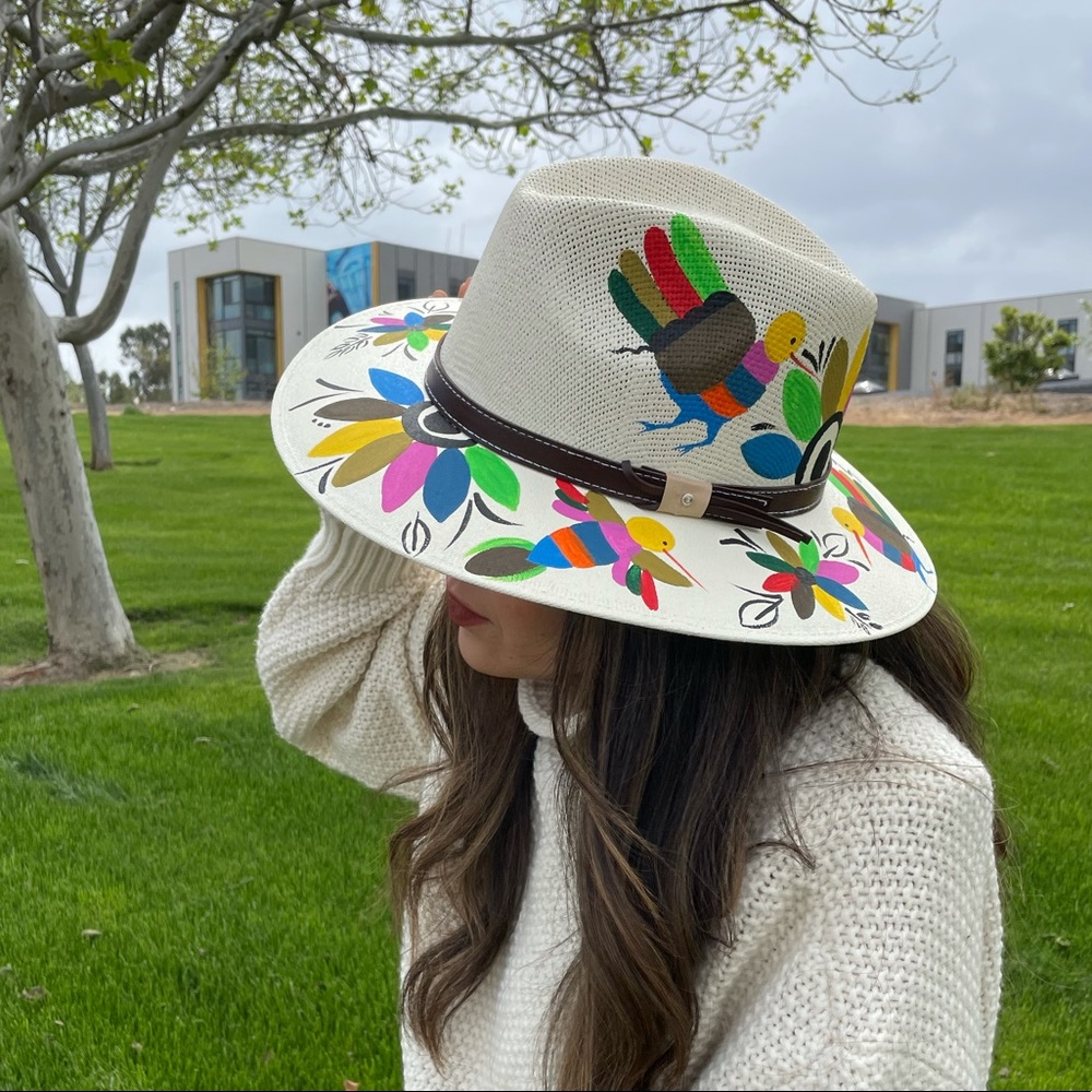 Mexican Artesanal Hand-painted Straw Hat
